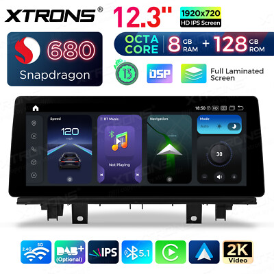 For BMW X1 F48 Android 13 Radio 12.3 2K Screen Qualcomm 680 8+128GB CarPlay GPS
