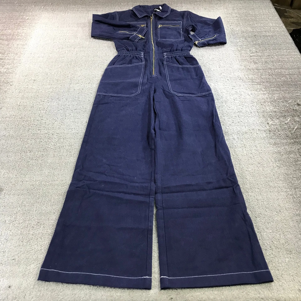 LF Markey Jumpsuit Womens 2 US Navy Blue Boilersuit Jumpsuit Copper - Image 2 of 4