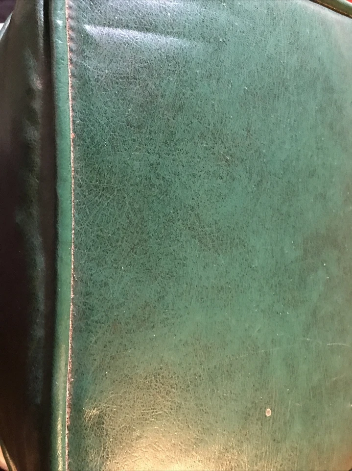 VtgMCM Green Vinyl Stool Footstool Ottoman Hassock  Square Firm  15x15x14" FrShp - Image 2 of 3