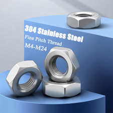 AISI 304 Fine Thread Hex Nut Assortment Full Range M4-M24 Hexagon Nut