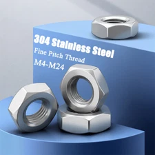 AISI 304 Fine Thread Hex Nut Assortment Full Range M4-M24 Hexagon Nut 