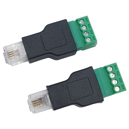 RJ11 Male to 4 Pin Connector Terminal Plug Ethernet Video/Audio Connector - Photo 8/8