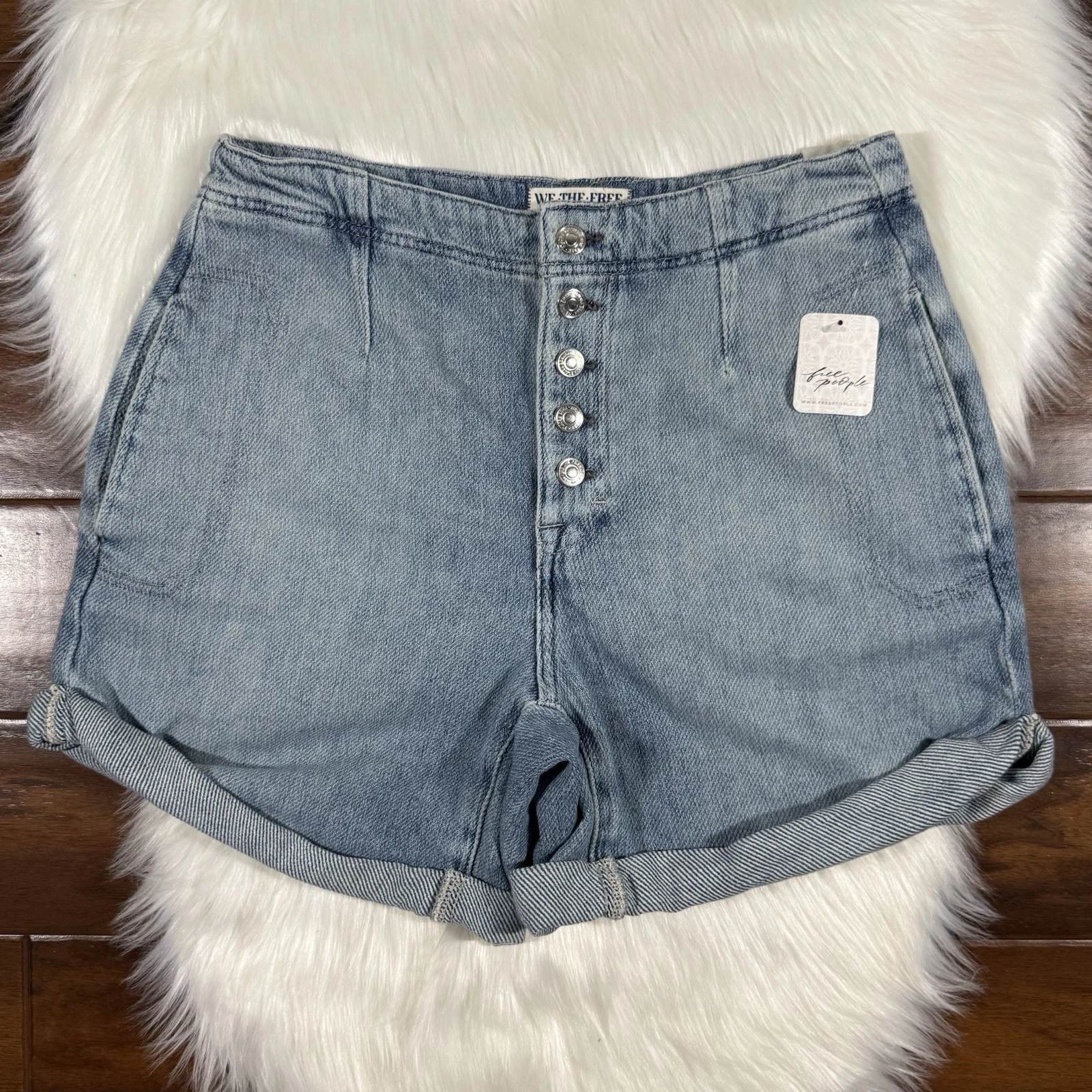We The Free People Women's Size 26 Spring Garden Osaka Relaxed Denim Shorts