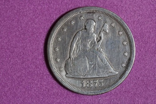 ESTATE FIND 1875 - S Seated Liberty Silver Twenty Cent!!  #N08130
