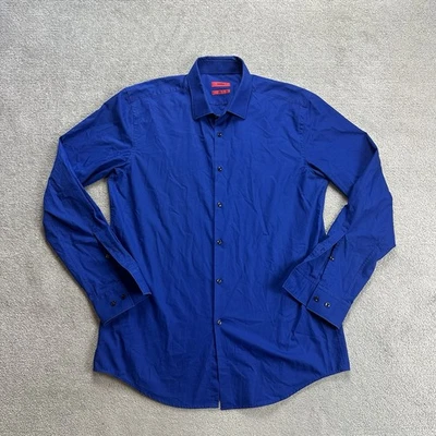 HUGO BOSS Herren Hemd Shirt Gr XL Slim Fit Business Büro Bügelleicht 21504 Blau - Bild 1 von 4