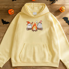 Halloween Ghost Hoodie – Cute Embroidered Ghosts by the Campfire, Unisex Hoodie