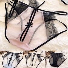 Womens Low Waist Lace Panties Breathable Mesh Underwear for All Seasons