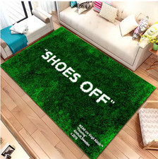 "SHOES OFF" RUG OFF-WHITE THEMED MAT HIGH QUALITY  FREE SHIPPING 