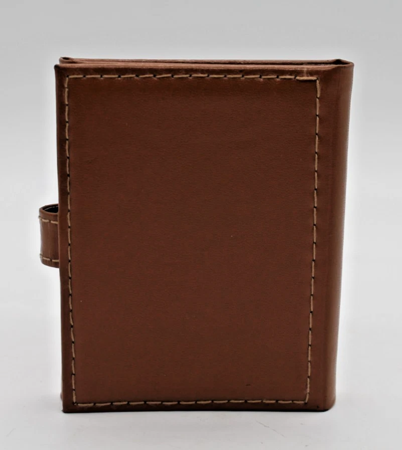 Álbum de fotos plegable triple Bulova marco de fotos de viaje cuero marrón cierre a presión Foto 2 de 4