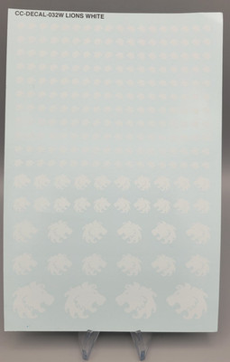 Tabletop Transfer Sheet/Decal: Lions White - Weiße Löwen -Verschiedene Größen