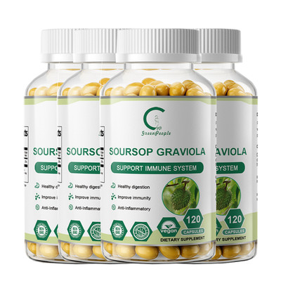 Organic Soursop Graviola Capsules Immune Support & Digestive Health 120 Caps
