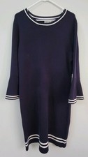NWT Eliza J Knit Navy Bell Sleeve Midi Women's Dress Size XL Capsule Timeless
