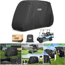 10L0L Golf Cart Cover 2/4/4 2 Passenger Heavy Duty 420D Waterproof Windproof