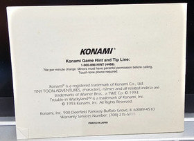 Nintendo NES Instruction Manual Tiny Toon Adventures 2 Wacky Land