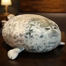 Chonky Blob Seal Pillow Stuffed Cotton Plush Animal Toy Cute Ocean  (Lg) Gift