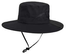 Kids Sun Hat UPF50 Sun Protection Bucket Hat Wide-Brim Safar 5-10 Years Black