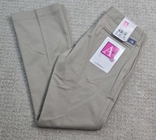 School Apparel Khaki Girls 12 Regular Classic Solid READ Slim Fit Logo NEW