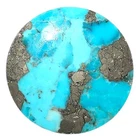Kingman Turquoise With Pyrite Loose Gemstone Round 25x25x4 mm LS154-08470