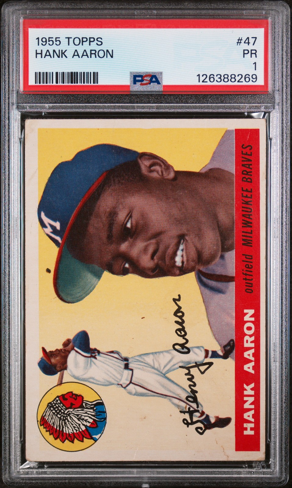 1955 TOPPS #47 HANK AARON PSA 1