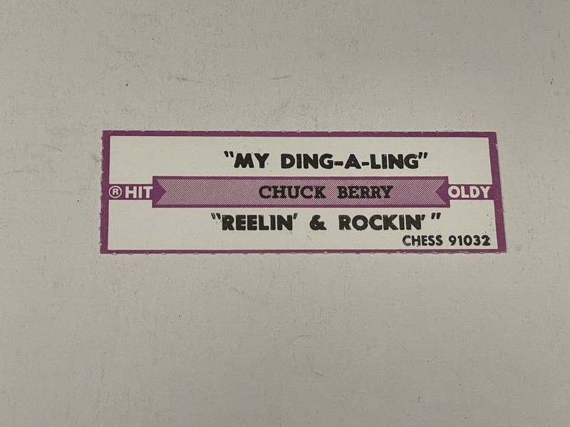 Jukebox Title Strip Chuck Berry My Ding A Ling Reelin’ & Rockin’