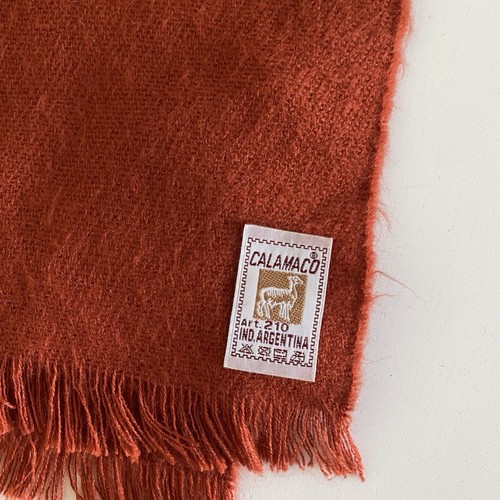 Calamaco Argentina Mujer Lana Alpaca Naranja Estampado Azteca Bufanda 150x33c... - Imagen 2 de 8