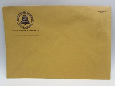 AT&T AMERICAN TELEPHONE & TELEGRAPH CO. BELL SYSTEM LONG LINES VINTAGE ENVELOPE