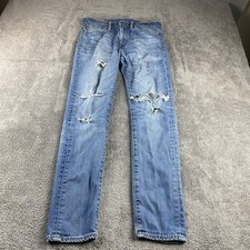 Levis 510 Skinny Jeans Mens 31x32 Blue Medium Wash Mid Rise Distressed
