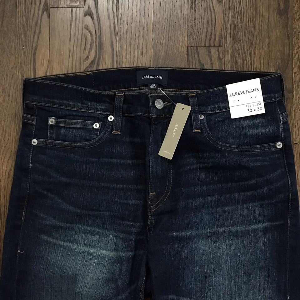 J. Crew Men's 484 Slim Fit Blue Jeans Size 32 x 32 NWT Dark Wash - Image 2 of 4