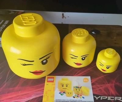 Room Copenhagen Lego Storage Head Collection Winking Girl Heads 3 Teile 