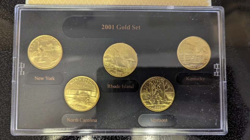 24k Gold Edition Plated 2001 Denver Mint State Quarter Collection Uncirculated - Image 4 of 4