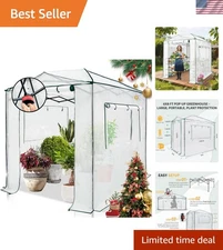 Instant Pop-Up Greenhouse 8x6 ft - Spacious Walk-In for -Round Gardening