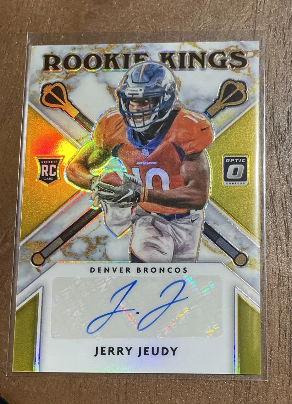 2020 Panini Donruss Optic Jerry Jeudy Rookie Kings Gold Prizm Auto /10 Browns RC