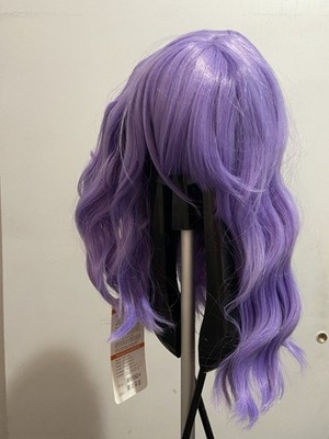 Shoulder Length Wig Purple, Wavy