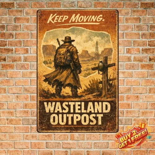 Fallout Style Post Apocalyptic Vintage Metal Tin Sign 8x12 Game Room Decor