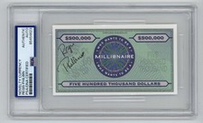 REGIS PHILBIN SIGNED “WHO WANTS TO BE A MILLIONAIRE” $500,000 CURRENCY PSA