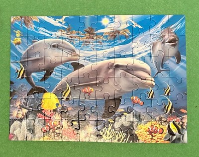 RAVENSBURGER 60 Piece Jigsaw Puzzle ''CARIBBEAN SMILE'' (Dolphin) #095933