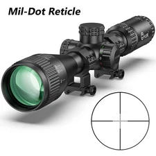 Hunting 3-9x40 AO Rifle Scope - Red/Green Illuminated Reticle & 20mm Scope Rings