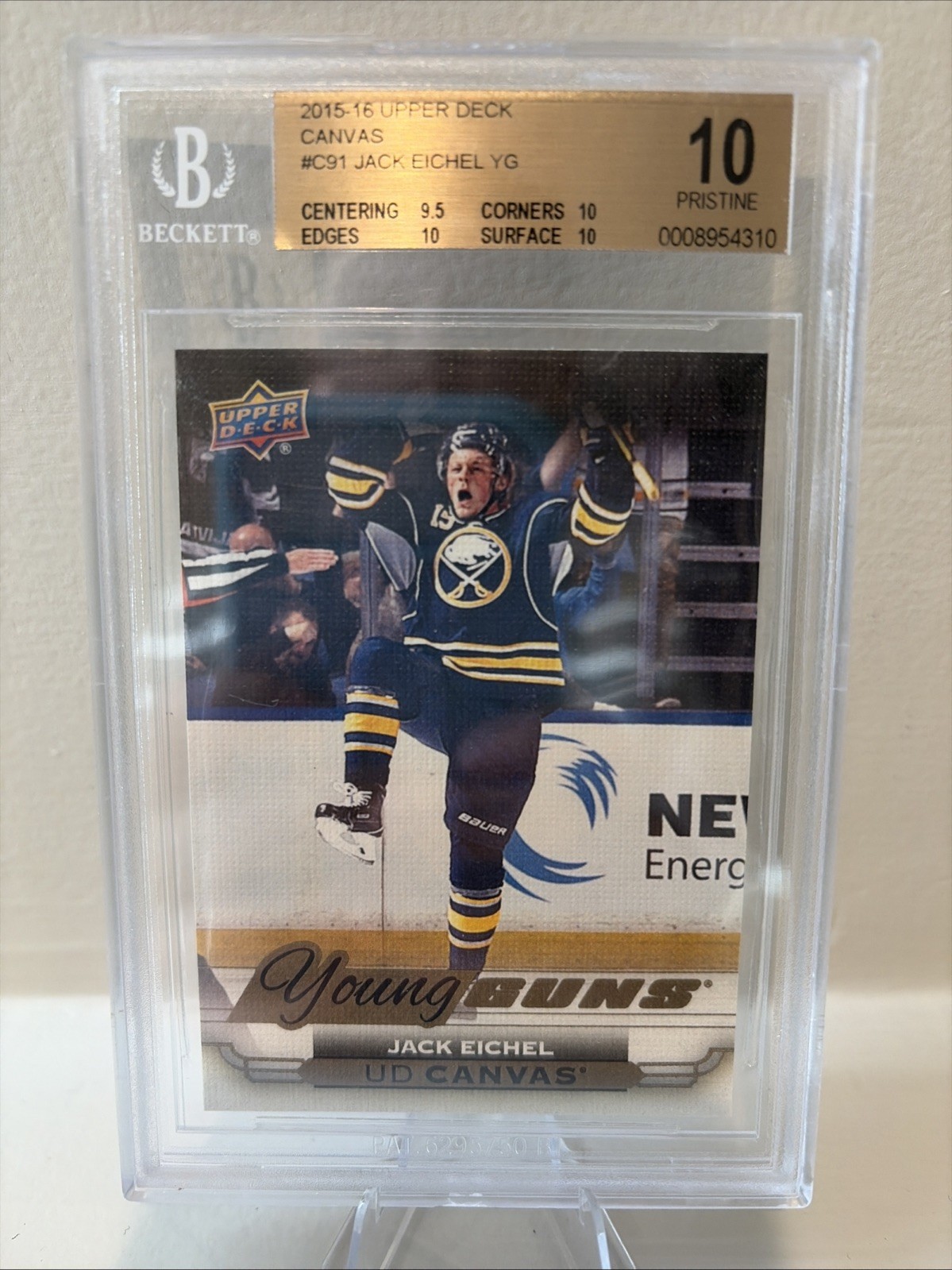 2015-16 Upper Deck - Ud Canvas Young Guns Jack Eichel #C91 (RC) BGS 10 Knights