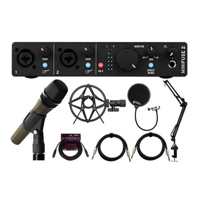 Arturia MiniFuse 2 USB C Audio Interface Microphone 2x TRS Cable Bundle