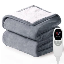 Heated Throw Blanket 50''x60'' Blanket with 9 Heating Levels 10 Timer Modes A...