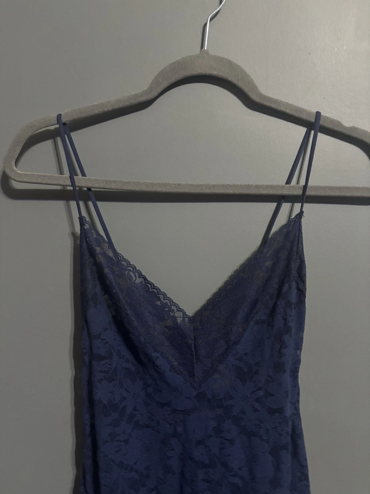 UNDERCOVER victoria’s secret twee full pizzo Y2K rock mini abito slip taglia xl blu navy