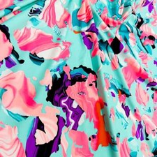 Spandex Fabric Abstract Sky Blue 4 way Stretch 60" wide by the Yard for Swimwear