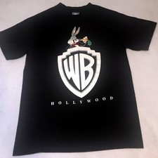 Vintage Warner Brothers BUGS BUNNY HOLLYWOOD 1991 T - Shirt Med single stitch