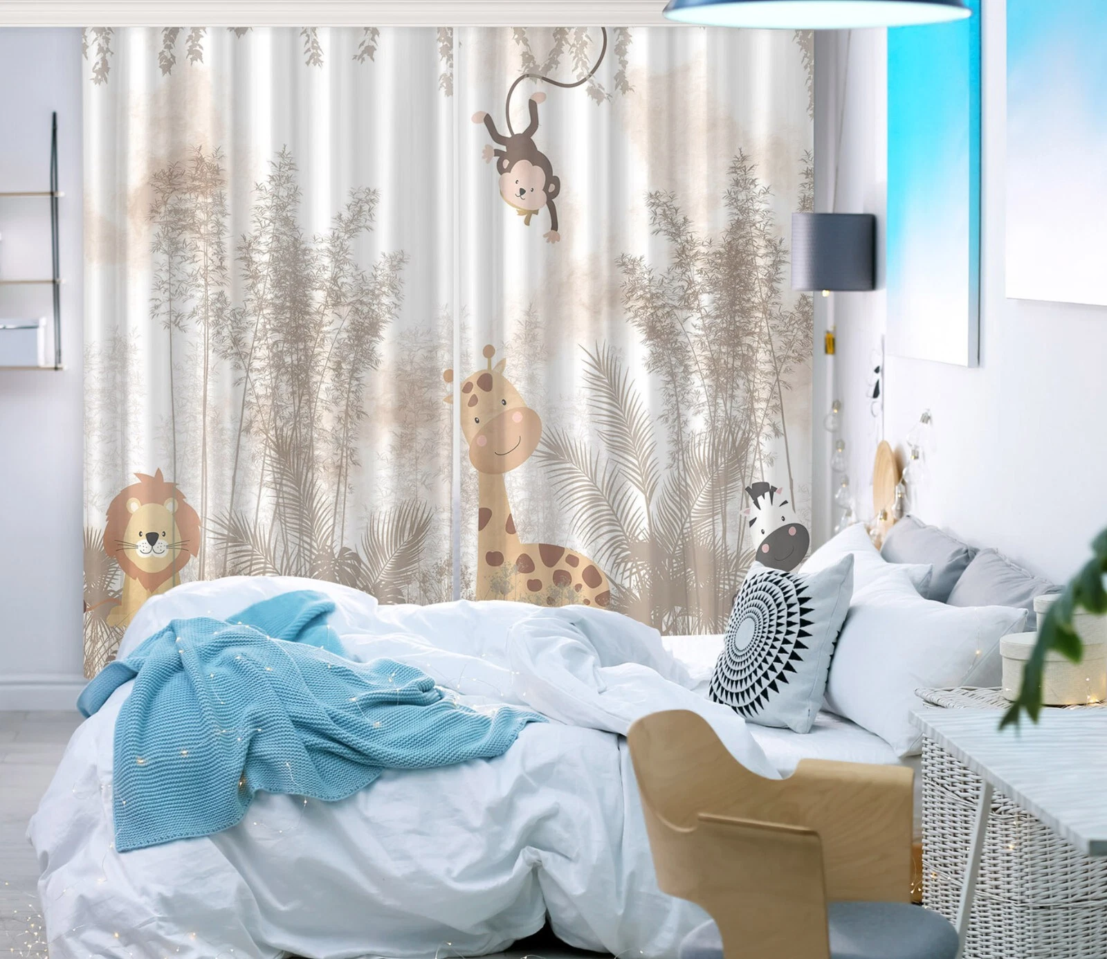 3D Friendly Animals ZHUB5200 Photo Curtain Window Blockout Fabric Vera 2023