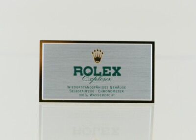 Rolex ''Explorer'' Aufstellschild 8,5x4,5cm 