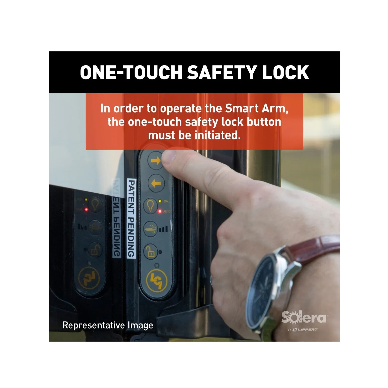 LIPPERT Solera Smart Arm Black 12V RV 63