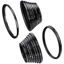 18 Pieces Filter Ring Adapter Set Camera Lens Filter Metal Stepping Rings Kit i