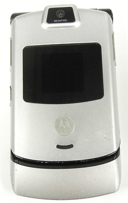 Motorola RAZR V3m - Silver and Black ( Verizon ) Cellular Flip