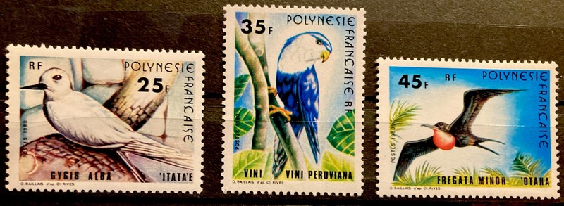 French Polynesia, birds S.C.#337-9, MNH, complete set of 3 as issued in 1980