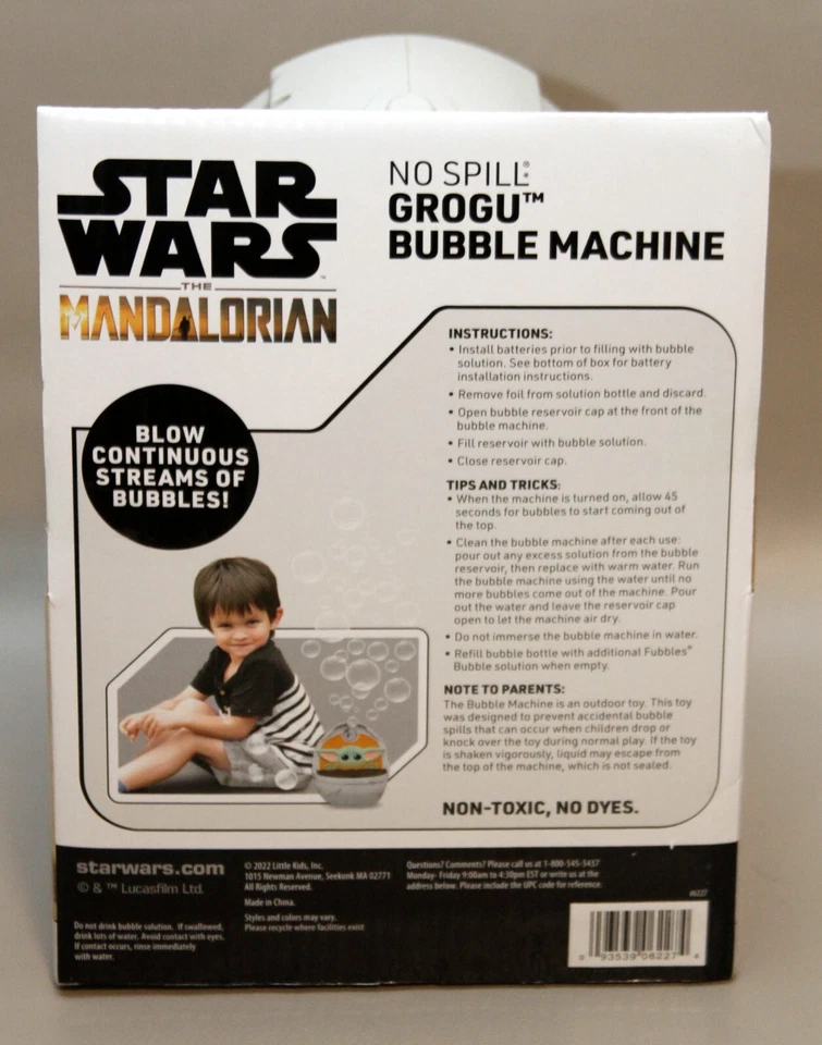 Star Wars The Mandalorian ~ Máquina de burbujas Grogu Baby Yoda ~ ¡Nueva! Foto 3 de 3